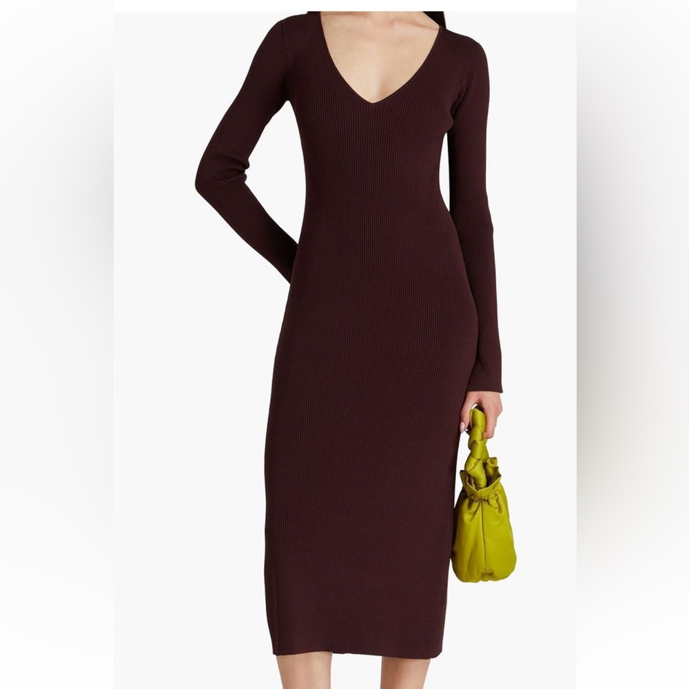 Ganni Ribbed Sweater midi dress. NWT, color Black